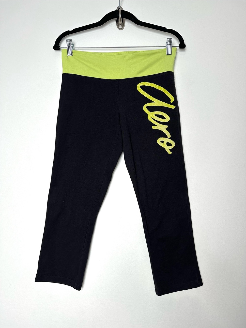 Y2K Aeropostale Cropped Capri Yoga Pants Contrast Band Athleisure Preppy
